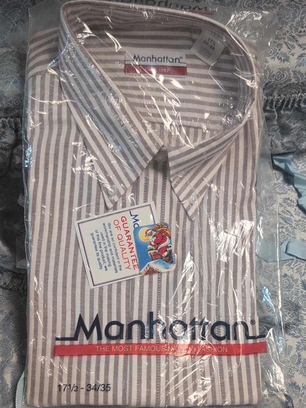 Men's Striped Button-Down Shirt – Light Gray & White